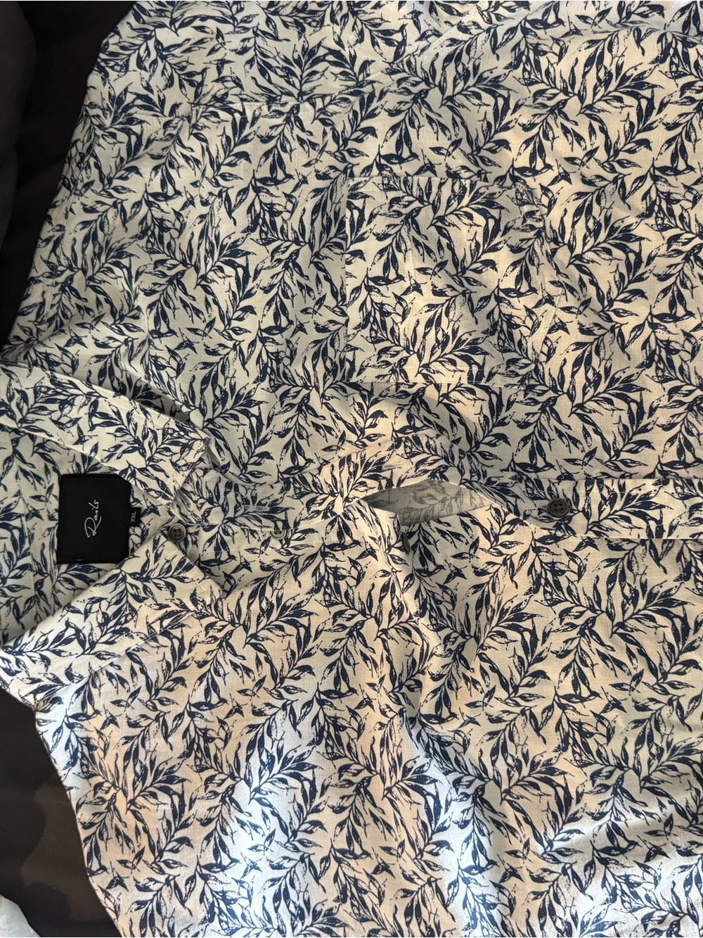 Rails White and Navy Leaf Print Polo